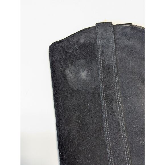 Sole Society Benedict Black Suede Knee High Boots Heeled Western Womens 8.5 - Picture 4 of 5